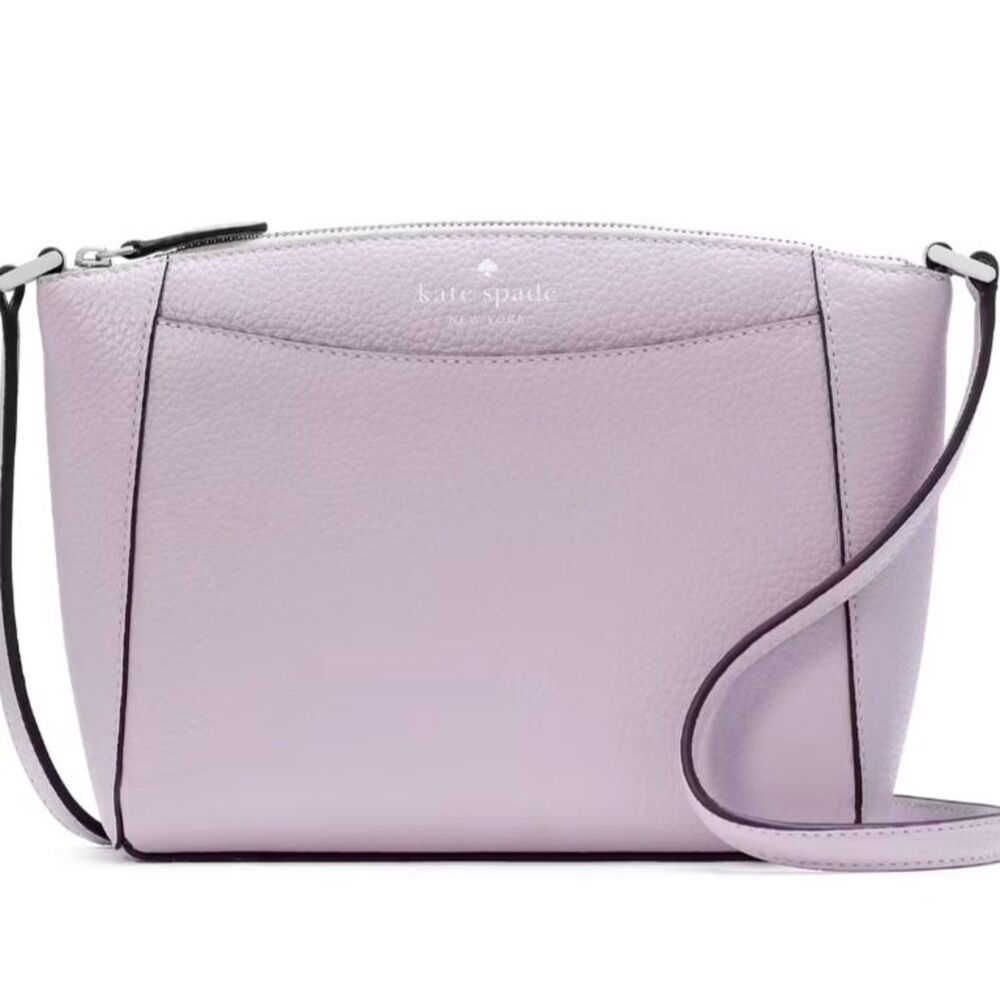 New Kate Spade Monica Pebbled Leather Crossbody Violet Mist